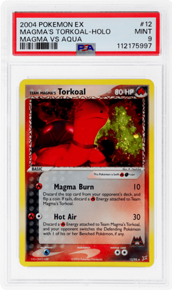 2004 Pokemon Ex Team Magma Vs. Team Aqua Team Magma's Torkoal Holo #12 PSA 9 - Image 1
