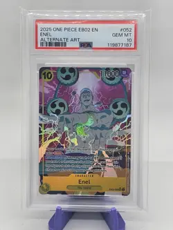 2025 ONE PIECE EB02-EXTRA BOOSTER ANIME 25TH COLLECTION ALT ART ENEL PSA 10 - Image 1