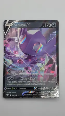 Sableye V 120/202 Ultra Rare Holo SWSH01: Sword & Shield Base Set Pokemon Card - Image 1