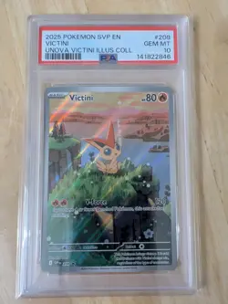 Pokemon TCG Victini Black Star Promo Card 208 PSA 10 Gem Mint Holo Rare Card - Image 1