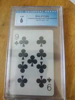 Nine Of Clubs Pokemon Playing Cards 1998 Japanese Blue 3D Deck 9 - Image 1