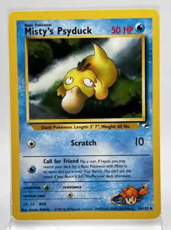 Misty's Psyduck 54/132 Pokemon Card 2000 Gym Heroes LP - Image 1