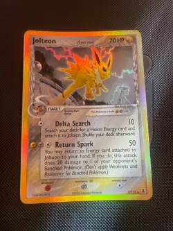 2005 Pokemon card LP EX Delta Species Jolteon Reverse Holo #7/113 - Image 3