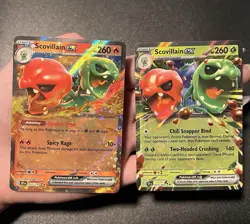 Pokemon TCG Scovillain ex SVP 037/197 & TEF 022/162 Holo English Promo Card Lot - Image 1
