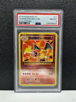 2016 POKEMON XY EVOLUTIONS #11 CHARIZARD-HOLO PSA 8 - Image 1