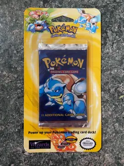 Pokemon 1999 Sealed Base Set Unlimited Booster Blister Pack Blastoise WOTC - Image 2