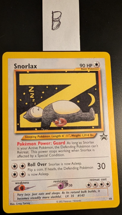 2002 Pokemon League Snorlax #49 WOTC Black Star Promo - Image 1