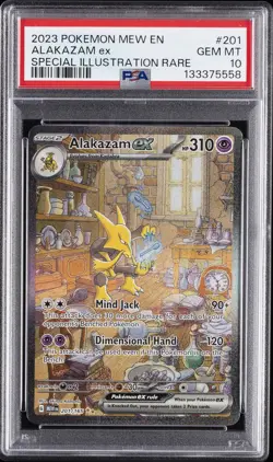 2023 POKEMON MEW EN-151 SPECIAL ILLUSTRATION RARE #201 ALAKAZAM EX PSA 10 - Image 1