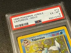 1999 Pokemon Vaporeon Holo #12 PSA 6 - Image 2