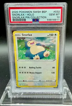 Pokemon Sword And Shield Promo Snorlax SWSH032 Gem Mint PSA 10 (Pop 18) - Image 1
