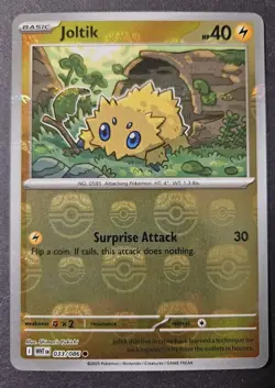 Joltik Master Ball 033/086 English White Flare Reverse Holo Pokemon NM - Image 1