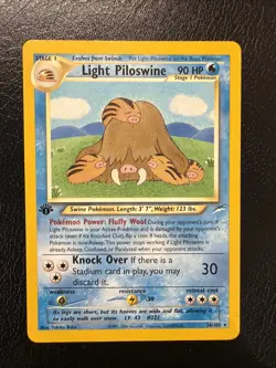 Light Piloswine 1st Edition 26/105 Neo Destiny Vintage Pokemon Card WOTC TCG LP - Image 1