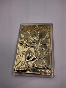 1999 Pokemon Mewtwo Metal Card Bar Gold-Plated Burger King Promo - Image 4