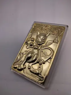 1999 Pokemon Mewtwo Metal Card Bar Gold-Plated Burger King Promo - Image 5