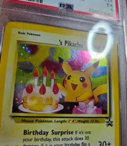 PSA 5 Birthday Pikachu Black start promo 24 Pokemon Card - Image 3
