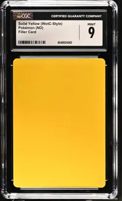 Pokemon Solid Yellow Filler Card CGC 9 (4083) Graded Power - Image 1
