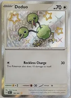 Doduo Shiny Rare 199/091 Pokemon TCG S&V Paldean Fates Holo Shiny Rare - NM - Image 1