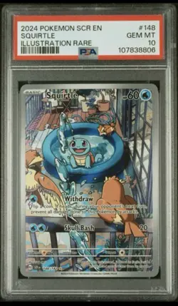 2024 Pokemon SCR EN Squirtle #148 – PSA 10 GEM MINT - Image 1