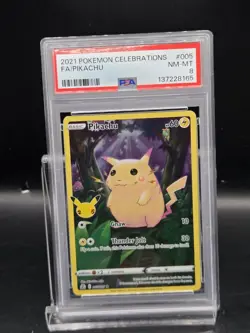 2021 POKEMON CELEBRATIONS #005 FULL ART/PIKACHU PSA 8 - Image 1