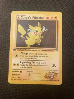 Pokemon TCG Vintage 1ST EDITION Lt. Surge's Pikachu 81/132 - Gym Heroes - DMG - Image 1