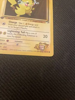Pokemon TCG Vintage 1ST EDITION Lt. Surge's Pikachu 81/132 - Gym Heroes - DMG - Image 2