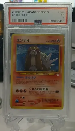 2000 Pokemon Japanese Neo 3 Entei #244 - Holo - PSA 1 POP 6! - Image 1
