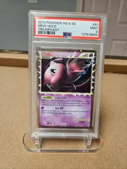 2010 POKEMON HEARTGOLD & SOULSILVER TRIUMPHANT #97 MEW-HOLO PSA 9 - Image 1