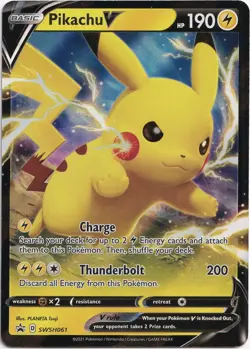 Pokemon Pikachu V Ultra Rare Blackstar Promo SWSH061 NM Englisch - Image 1
