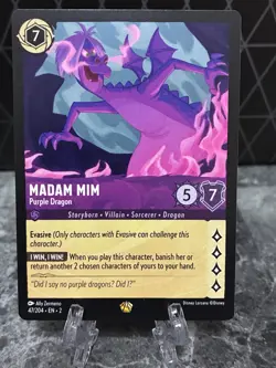 Disney Lorcana TCG Madam Mim Purple Dragon Legendary 47/204 NM - Image 1