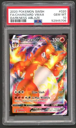 Pokemon Cards - PSA 10 Charizard Vmax 020/189 - Darkness Ablaze - GEM MT - PSA10 - Image 1