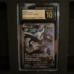 Pokemon Lugia V Silver Tempest Full Alt Art #186 CGC 10 Pristine + guard - Image 1