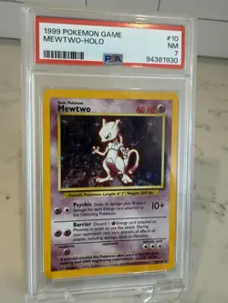 Mewtwo Holo #10 - 1999 Pokemon Base Set - PSA 7 NM - Image 3