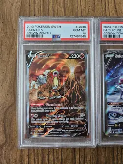 Pokemon Crown Zenith Suicune V GG38, Entei V GG36, Raikou V GG41 PSA 10 - Image 2