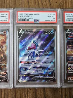 Pokemon Crown Zenith Suicune V GG38, Entei V GG36, Raikou V GG41 PSA 10 - Image 3