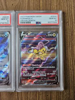 Pokemon Crown Zenith Suicune V GG38, Entei V GG36, Raikou V GG41 PSA 10 - Image 4