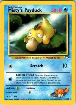 Misty's Psyduck 54/132 Gym Heroes Pokemon NM Unlimited - Image 1