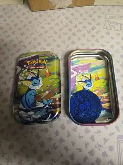 Empty Vaporeon Prismatic Evolution Mini Tin Pokemon Coin Insert No Pack - Image 1