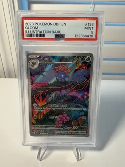 2023 POKEMON OBF EN-OBSIDIAN FLAMES ILLUSTRATION RARE #198 GLOOM PSA 9 - Image 1