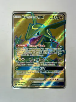 Rayquaza GX (Full Art) Ultra Rare 160/168 Celestial Storm Pokemon TCG - Image 1