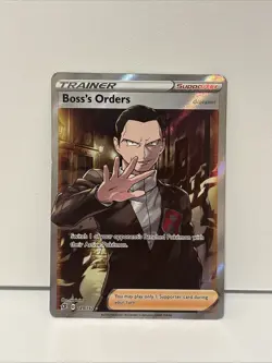 Pokemon TCG Boss's Orders Trainer Full Art Holo Rare - Image 1