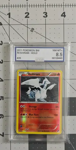 2011 POKEMON BLACK & WHITE #26 RESHIRAM-HOLO AGS NM-MT+ 8.5 - Image 1
