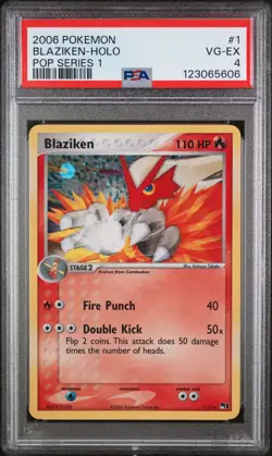 2006 POKEMON POP SER 1 #1 BLAZIKEN-HOLO PSA 4 - Image 1