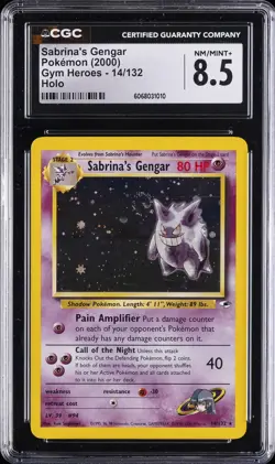 2000 POKEMON GYM HEROES - HOLO #14/132 SABRINA'S GENGAR CGC 8.5 - Image 1