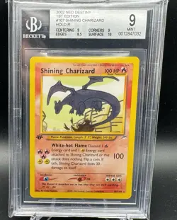 Pokemon Shining Charizard Neo Destiny 1.Edition Holo UR #107 BGS 9 Mint - Image 1