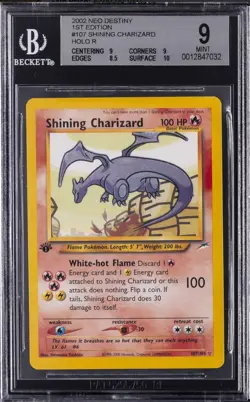 Pokemon Shining Charizard Neo Destiny 1.Edition Holo UR #107 BGS 9 Mint - Image 3