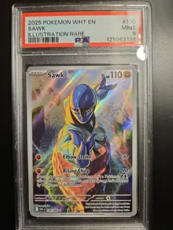 Pokemon SV White Flare WHT en Sawk Illustration Rare Card #130/086 - Image 1