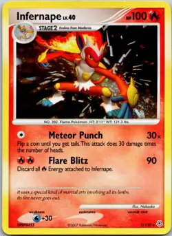 Infernape 5/130 - 2007 Pokemon Diamond and Pearl Holo LP - Image 1