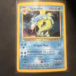 Pokemon Gyarados Base Set Holo Rare Card 6/102 100 HP English 1999 TCG - Image 1