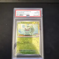 2023 POKEMON MEW EN-151 BEST BUY EXCLUSIVE #001 BULBASAUR PSA 10 - Image 1