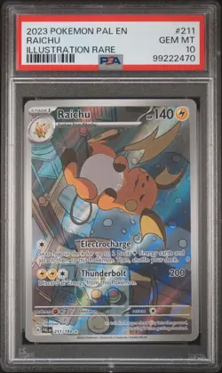 2023 POKEMON PAL EN-PALDEA EVOLVED ILLUSTRATION RARE #211 RAICHU PSA 10 - Image 1